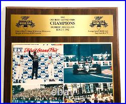 Rare 1992 Hogan-Rahal Race Team Indy Car Detroit Grand Prix Champions Plaque #2