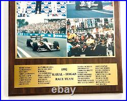 Rare 1992 Hogan-Rahal Race Team Indy Car Detroit Grand Prix Champions Plaque #2