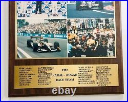 Rare 1992 Hogan-Rahal Race Team Indy Car Detroit Grand Prix Champions Plaque #2