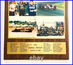 Rare 1992 Rahal Hogan Race Team Indy Car Bosch Grand Prix Champions Plaque #4