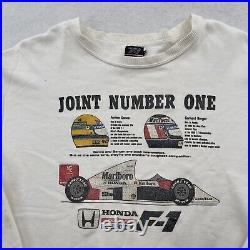 Rare Honda Marlboro Grand Prix Vintage Formula 1 White Sweater F-1 Racing Sz M