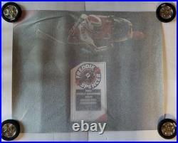 Rare VTG Freddie Spencer Signed'83 World Champion 500 Grand Prix Foil Poster