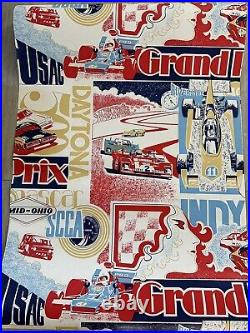 Rare Vintage Wall-Tex Car Racing NASCAR Grand Prix Wallpaper Vinyl 3 Rolls