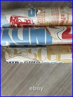 Rare Vintage Wall-Tex Car Racing NASCAR Grand Prix Wallpaper Vinyl 3 Rolls