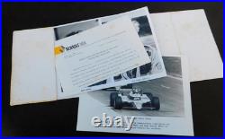 Renault USA Elf Formula One Team Press Release Kit 1980 Rene Arnoux, Jabouille +
