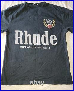 Rhude Vintage Black Grand Prix T-shirt Mens Sz Small