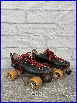 Riedell Grand Prix Vintage Speed Skates Men Size 8 Black Witch Doctor