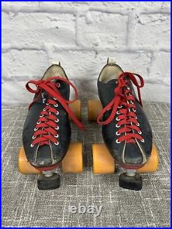 Riedell Grand Prix Vintage Speed Skates Men Size 8 Black Witch Doctor