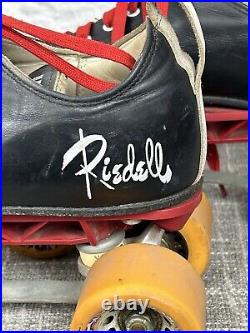 Riedell Grand Prix Vintage Speed Skates Men Size 8 Black Witch Doctor