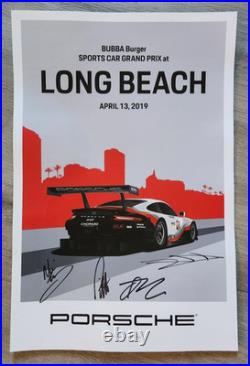 SIGNED PORSCHE IMSA SPORT CAR GTLM Winners 2019 GRAND PRIX LONG BEACH