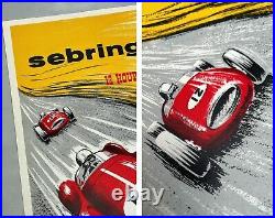 Sebring'60 Grand Prix Automobile Racing, Original Vintage Car Racing Poster