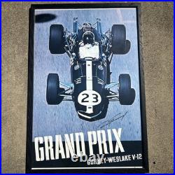Signed Orig Dan Gurney #23 Eagle Grand Prix Formula One F1 Vintage Racing Poster