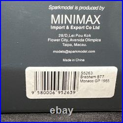 Spark S5263 Brabham BT7 Monaco Grand Prix 1965 Jo Bonnier Boxed USA ultra scarce