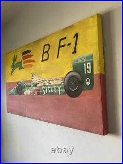Teo Fabi Formula 1 Race Car Motorsports Racing Oil Painting Vintage Modern F1