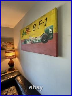 Teo Fabi Formula 1 Race Car Motorsports Racing Oil Painting Vintage Modern F1