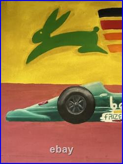 Teo Fabi Formula 1 Race Car Motorsports Racing Oil Painting Vintage Modern F1
