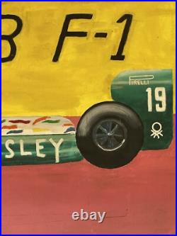 Teo Fabi Formula 1 Race Car Motorsports Racing Oil Painting Vintage Modern F1