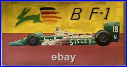 Teo Fabi Formula 1 Race Car Motorsports Racing Oil Painting Vintage Modern F1