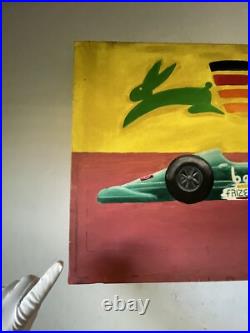 Teo Fabi Formula 1 Race Car Motorsports Racing Oil Painting Vintage Modern F1