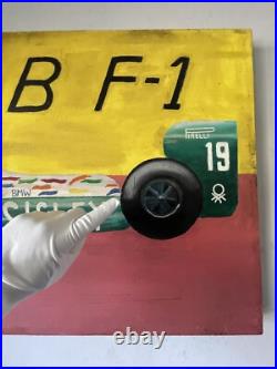 Teo Fabi Formula 1 Race Car Motorsports Racing Oil Painting Vintage Modern F1