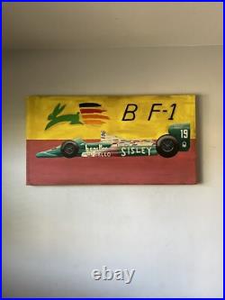 Teo Fabi Formula 1 Race Car Motorsports Racing Oil Painting Vintage Modern F1