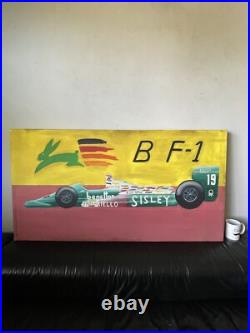 Teo Fabi Formula 1 Race Car Motorsports Racing Oil Painting Vintage Modern F1