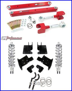 UMI 78-87 Regal El Co G-Body Rear Suspension Kit Control Arms & Coilovers Red