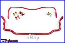 UMI Performance 64-72 GM A-Body Chevelle Solid Front and Rear Sway Bar Kit Red
