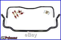 UMI Performance 64-72 GM A-Body Solid Front and Rear Sway Bar Kit Black