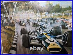 US GRAND PRIX 1967 Graham Hill Framed Print, Lotus 6