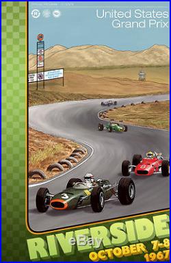 United States Grand Prix Riverside Raceway 1967 24x36 Canvas Racing Poster