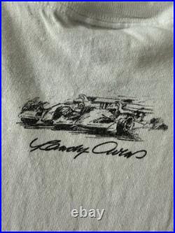 VINTAGE 1996 Perry Ellis Grand Prix Club Racing Randy Owens Retro Art T-Shirt