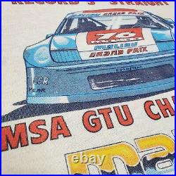 VTG 80s Mazda RX-7 IMSA GTU Malibu Grand Prix Ringer Shirt Le Mans Porsche Car M