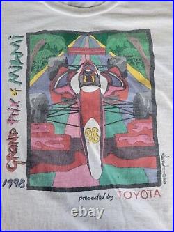 VTG Rare 1998 Miami Grand Prix Toyota T Shirt Mens Large