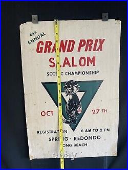 VTG SCCSCC Championship GRAND PRIX SLALOM -Spring-Redondo-Long Beach-Rare Poster