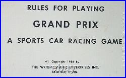Vintage 1956 Grand Prix A Sports Car Racing Board Game Watkins Glen! Rare