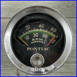 Vintage 1961 1962 Pontiac Super Duty Factory Option Tachometer with Chrome Cup Pod