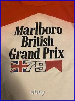 Vintage 1979 Marlboro British Grand Prix T Shirt Medium (See Measuments)