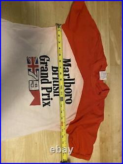 Vintage 1979 Marlboro British Grand Prix T Shirt Medium (See Measuments)
