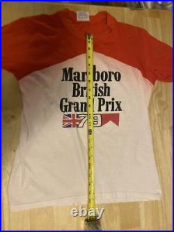 Vintage 1979 Marlboro British Grand Prix T Shirt Medium (See Measuments)