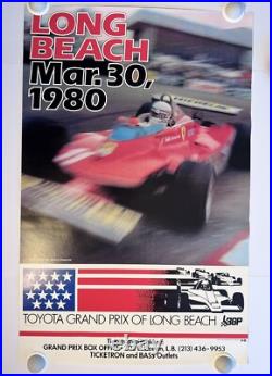 Vintage 1980 Toyota Grand Prix of Long Beach Fast Racing Car Automobile Poster