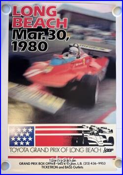 Vintage 1980 Toyota Grand Prix of Long Beach Fast Racing Car Automobile Poster