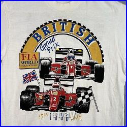 Vintage 1990 British Grand Prix Formula 1 Racing Ferrari T Shirt Adult Medium