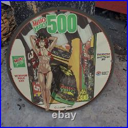 Vintage 1991 Mellow Yello 500 Grand Prix Porcelain Americana Man Cave Sign