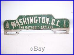 Vintage 40s original WASHINGTON DC license plate topper promo auto gm chevy old