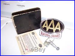 Vintage 50s chrome nos AAA award auto emblem badge gm ford chevy rat rod buick