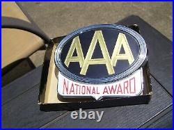 Vintage 60s nos AAA promo License plate topper badge gm Hot rat rod jalopy trog