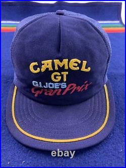 Vintage 80s Camel GT Gran Prix Racing G. I. Joes Mesh Snapback Trucker Hat USA