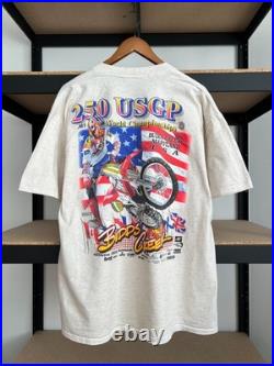 Vintage 90s 250 USGP AMA Motocross Supercross Racing Honda USA T-shirt Sz XL