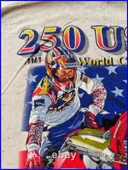 Vintage 90s 250 USGP AMA Motocross Supercross Racing Honda USA T-shirt Sz XL